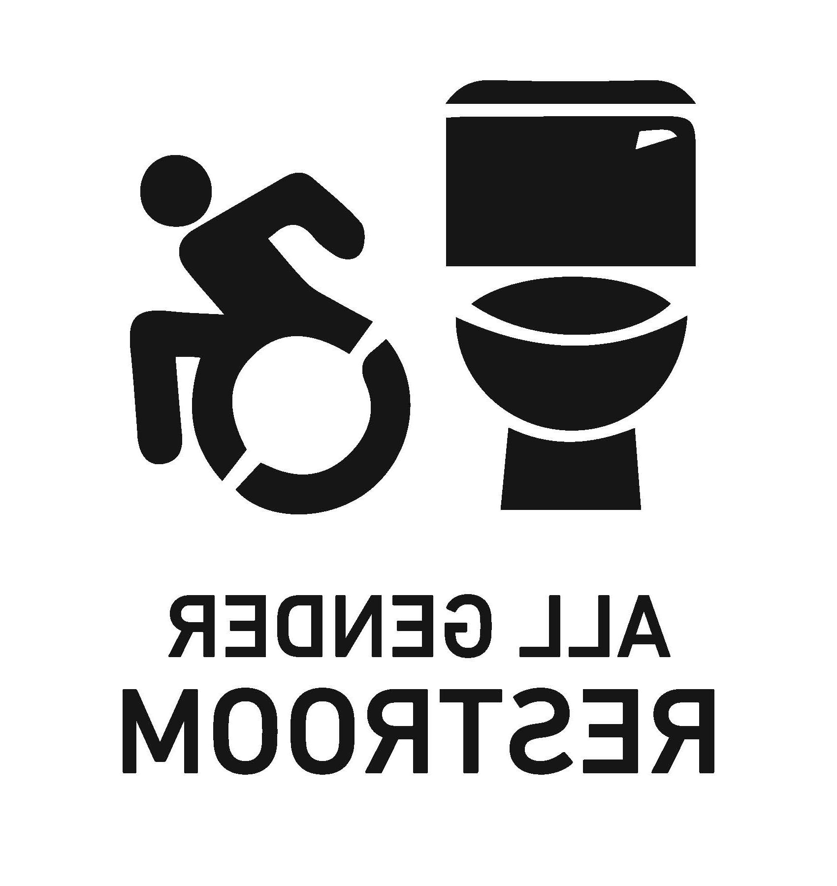 厕所和轮椅上的人，男女洗手间